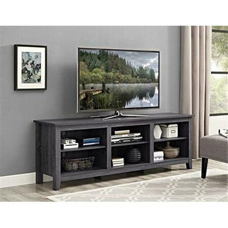 WALKER EDISON FURNITURE 70 In. Wood Media Tv Stand Storage Console - Charcoal W70CSPCL